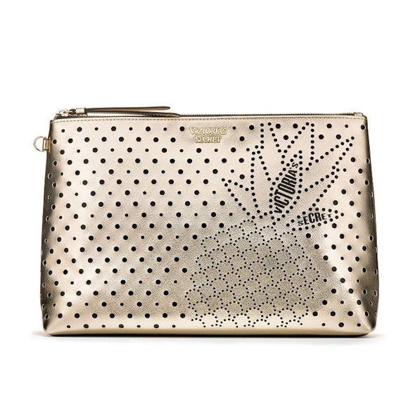 Victoria's Secret Handbags - NWT | Victoria Secret Gold Pineapple Cosmetic Bag